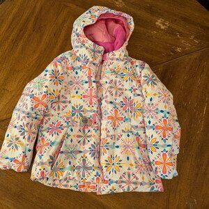 Kid's Obermeyer Jacket - Size 6 - White Snowflake - girls ski snowboard jacket